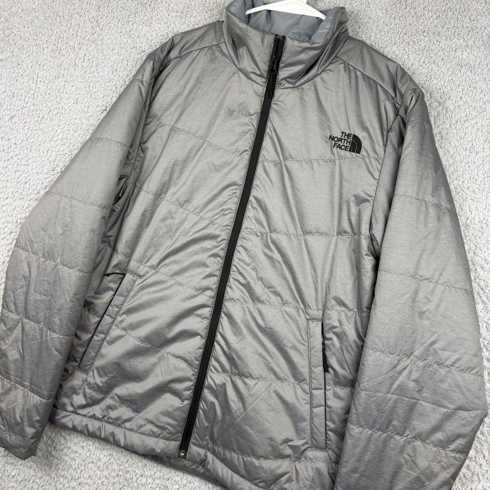 North Face Puffer Jacket Mens Small Gray Insulated Full Zip Gorpcore Hiking